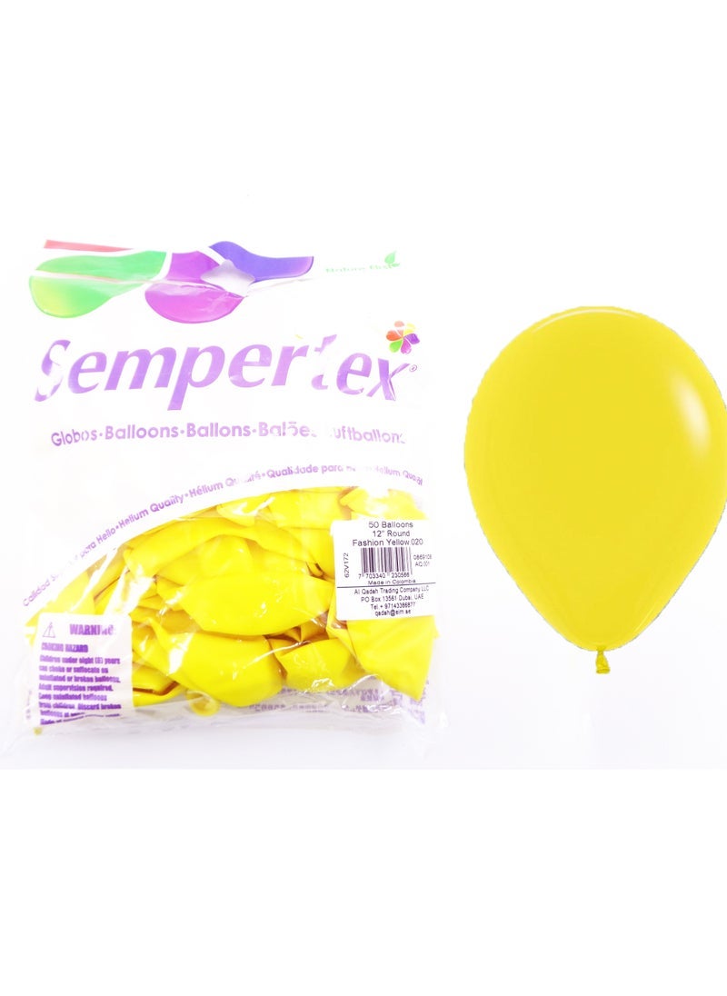 Sempertex 50 pcs,12" Round Balloons, Fashion Yellow - Image 3