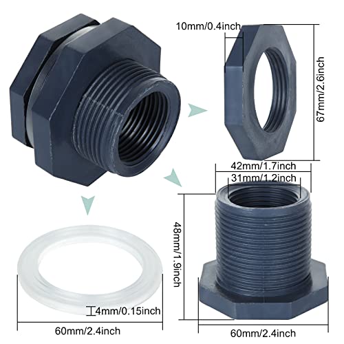 FVIEXE PVC Bulkhead Fitting (1 Inch) - Image 2