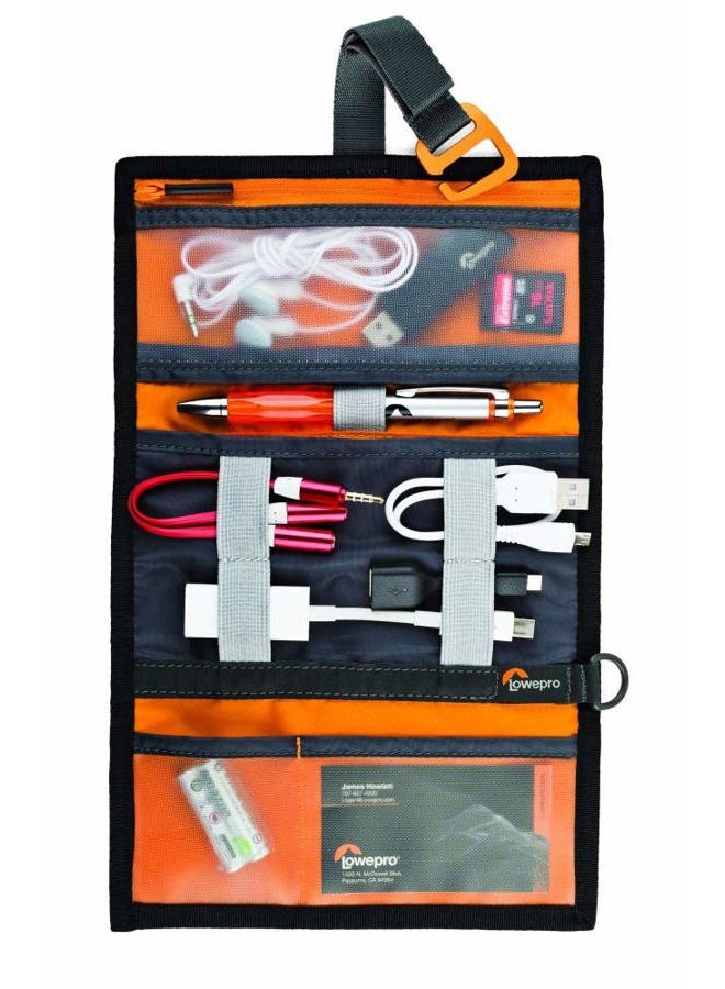 Lowepro GearUp Wrap: Compact Travel Organizer for Phone Cables, Adapters, USB Memory Sticks and Small Devices,Dark Grey - Image 4