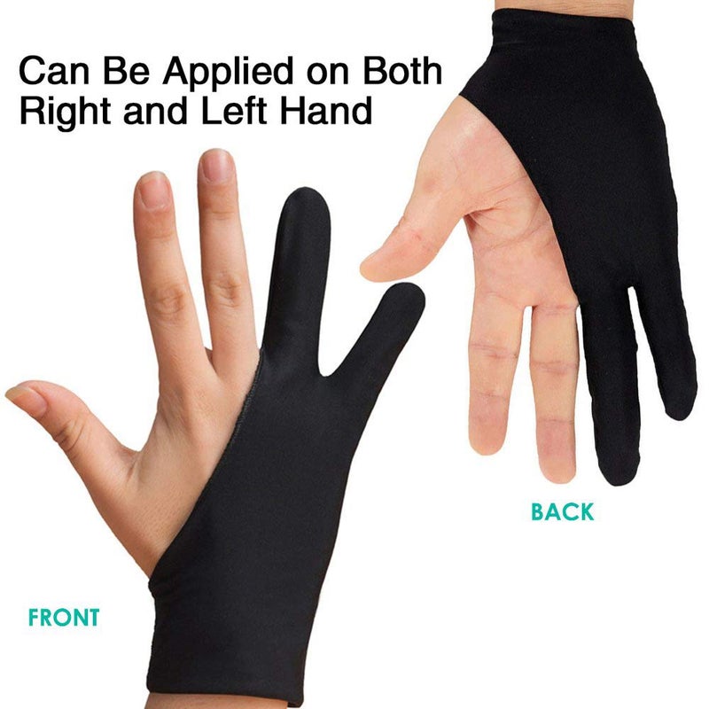 Gzingen 5 Pieces Artist Glove for Drawing Tablet, Two-Finger Tablet Drawing Gloves, Digital Artist Gloves for Graphics Pen Drawing Tablet Monitor Painting, Suitable for Right and Left Hand - Image 2