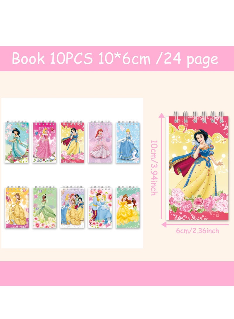 مانجيشان مجموعة دفاتر صغيرة بطابع سنو وايت 10 قطع بحجم 10x6 سم 24 صفحة - Image 1