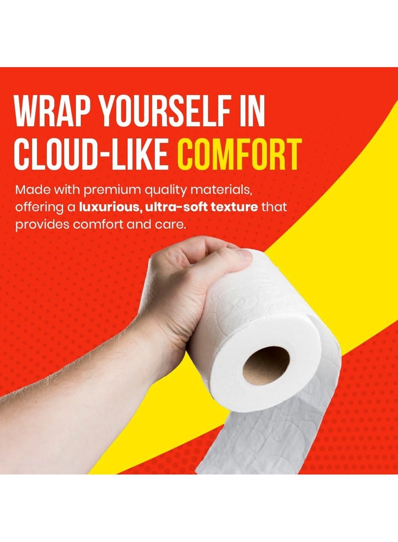 Toilet Roll 2 Ply Giant Rolls - 8 Rolls - 326 High Absorbent Sheets per Roll