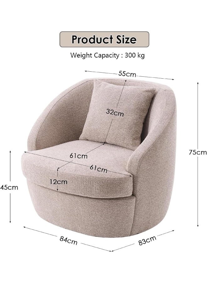 Zayn comforts Modern Swivel Accent Chair â€“ Upholstered Wide-Seat Barrel Chair with 360Â° Rotation, Ideal for Living Room and Bedroom Reading Sofa (Oatmeal) - Image 2