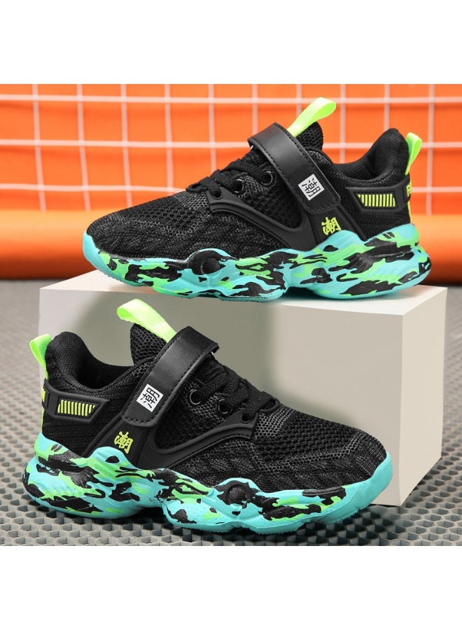 NIBEMINENT Children's Casual Shoes Boys' Breathable Sports Shoes Autumn Mesh Children's Velcro  Student Anti Slip Running Shoes - Image 2