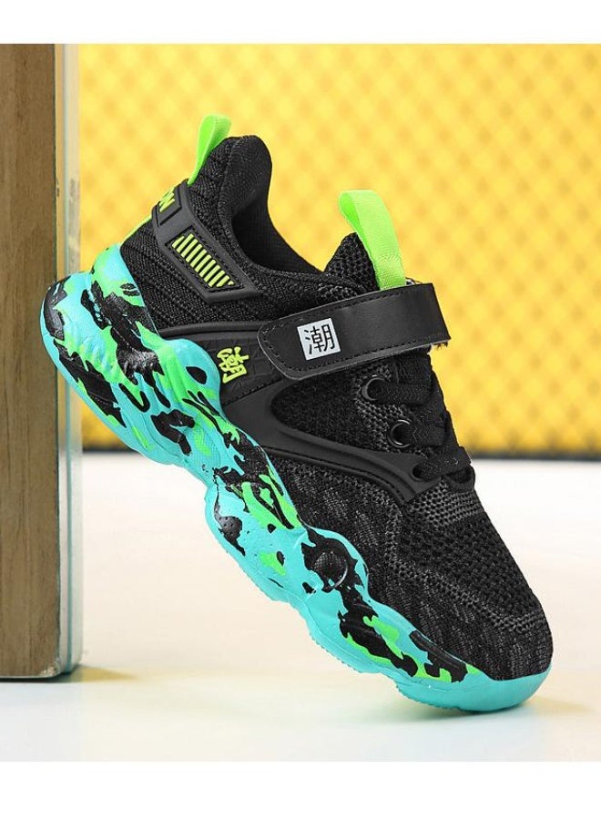 NIBEMINENT Children's Casual Shoes Boys' Breathable Sports Shoes Autumn Mesh Children's Velcro  Student Anti Slip Running Shoes - Image 3