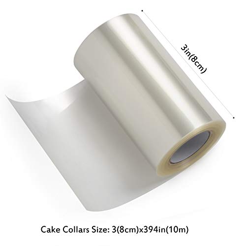 Goowin 4Pck Cake Collar 3.1 x 394 inch, Goowin Acetate Sheets, Clear Acetate Roll and Transparent Mousse Cake Rolls for Chocolate Mousse Baking, Cake Decorating and Keeping Cake Shape - Image 2