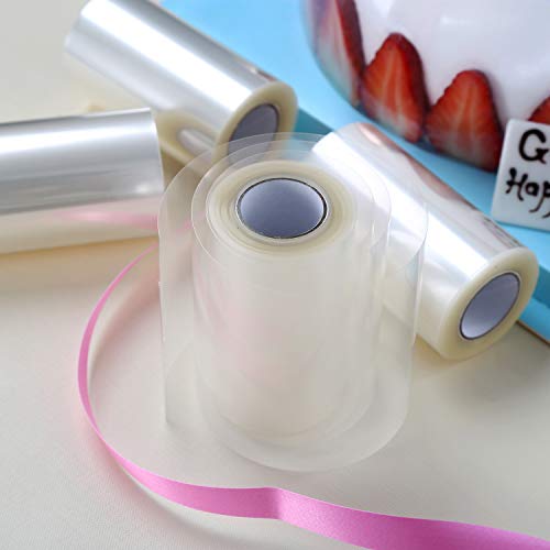 Goowin 4Pck Cake Collar 3.1 x 394 inch, Goowin Acetate Sheets, Clear Acetate Roll and Transparent Mousse Cake Rolls for Chocolate Mousse Baking, Cake Decorating and Keeping Cake Shape - Image 4