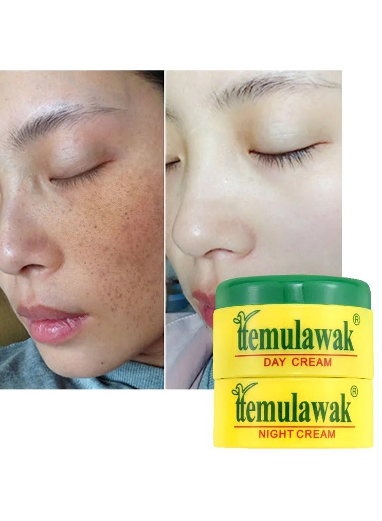 temulawak مجموعة كريم تيمولاواك الماليزية لتفتيح البشرة - صابون وكريم نهاري وليل لتفتيح وتوحيد لون البشرة ومعالجة التصبغات مع مستخلص الكركم وعشبة الألوة فيرا - 50 جرام - Image 2
