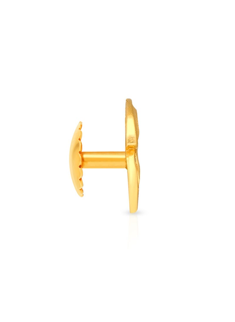 Malabar Gold and Diamonds 22k 916 Purity Gold Studs Earrings for Girls DZER389Y  - Image 2