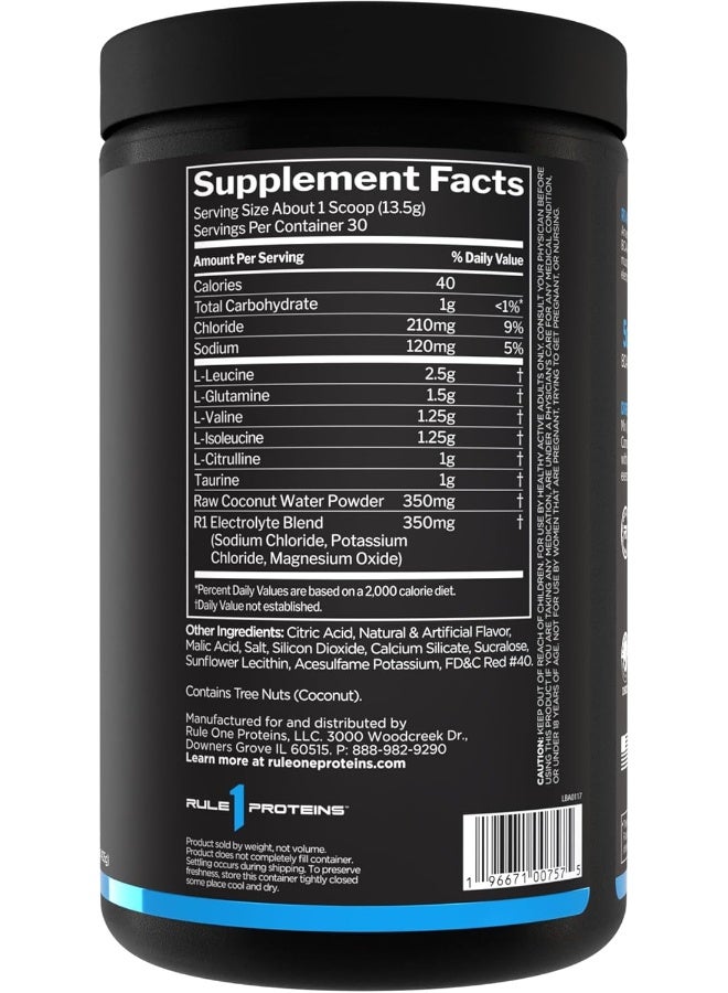 Rule1 Active BCAA's Dietary Supplement 405g | Fruit Punch | 30 Servings | 100% Performance, Hydration and Muscle Recovery, 14.29 Oz - Image 2