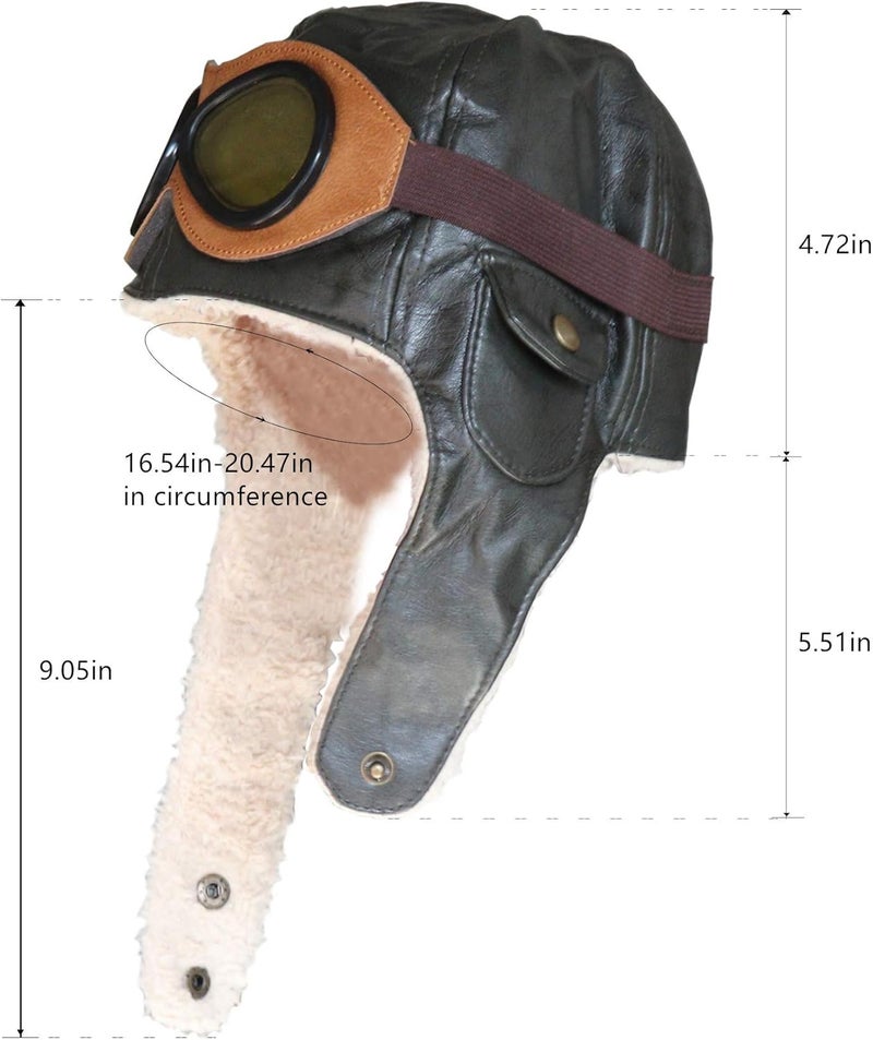 Happywill Pilot Aviator Fleece Warm Hat Cap with Earmuffs for Kids Toddlers Celadon Brown - Image 2