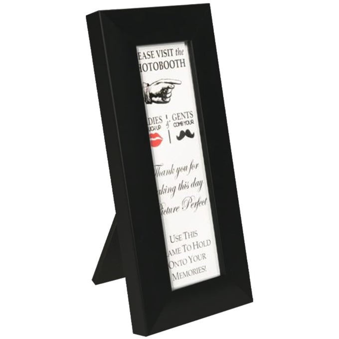 2x6 Photo Strip Frame 2 x 6 Photo Booth Strip Frame with Stand Picture Frame for Photo Booth Strip Premium Designer Photobooth Frame Black