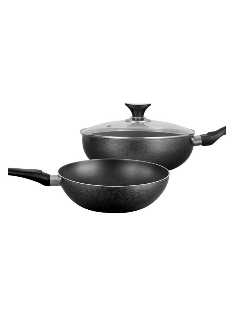 Sonex Non Stick Royal Wok, Dia 24 cm, 2.5 Liter Capacity,Depth 8 cm, High Quality Teflon Coating PFOA Free With Heat Resistant Ergonomic Handle, Authentic Asian Cooking Experience, Durable Design - Image 3
