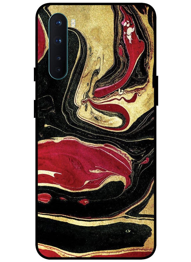 Protective Case Cover For OnePlus Nord Smart Series Printed Protective Case Cover for OnePlus Nord Red & Gold Texture