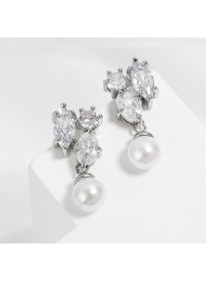 بيوينتي أقراط نسائية، أقراط مرصعة بالزركون، هدية بسيطة وأنيقة لها - Image 1