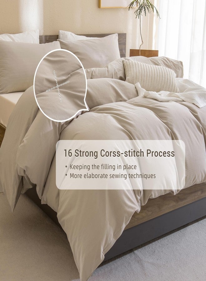 CozyTide Cotton Twin Comforter,Soft Solid Linen Feel Textured Bedding Comforters & Sets,3 Pieces Lightweight Fluffy Kids Twin Bedding Set for All Season - Image 4
