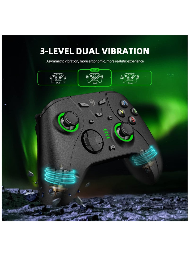 SOLARAE Wireless Switch Pro Controller for Nintendo Switch/Switch Lite/OLED - Features Programmable Buttons, Dual Vibration, Turbo Function, Green LED Light, Wake-Up Function, and Headphone Jack. - Image 5