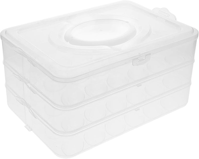 Stackable Egg Storage Box With Lid And Handle For Refrigerator Kitchen Organizer - Image 1