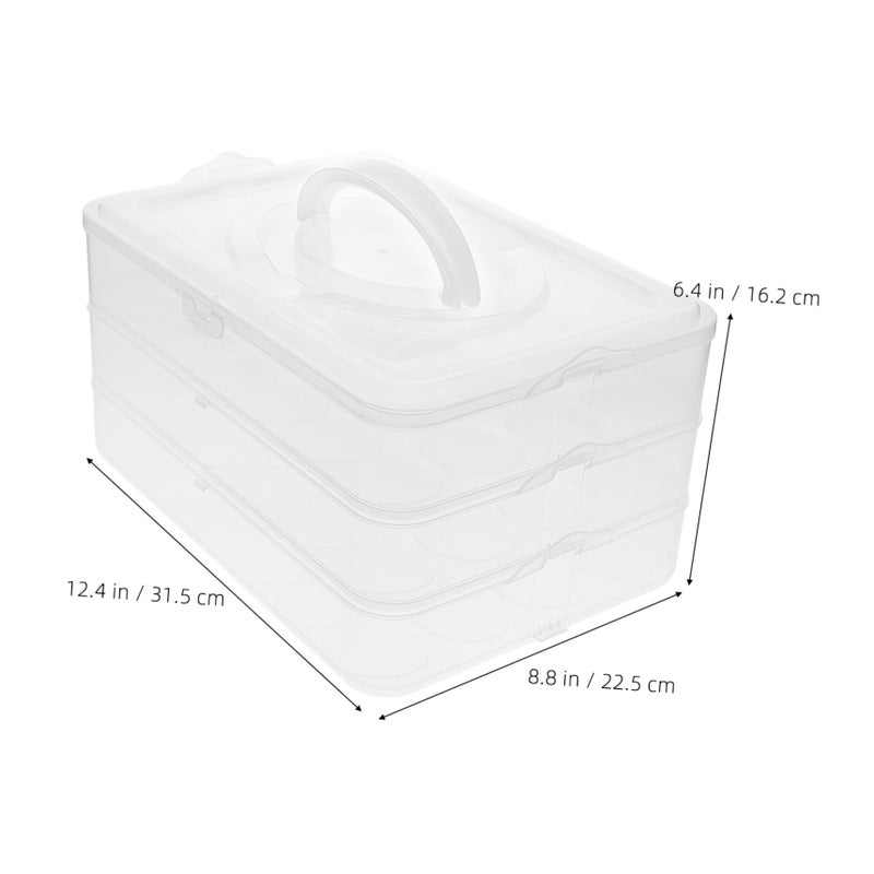 Stackable Egg Storage Box With Lid And Handle For Refrigerator Kitchen Organizer - Image 3