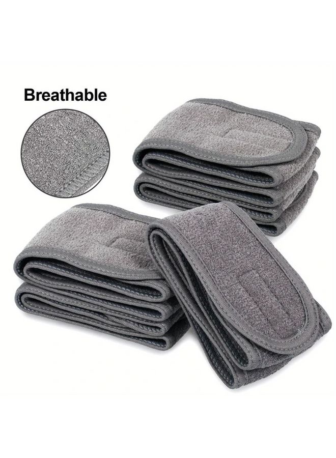 Grey Adjustable Headband 2pcs Non Slip Hair Tie For Women Gym Yoga Skincare - Image 5