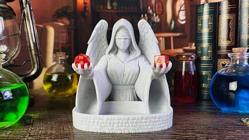 MunnyGrubbers Blind Angel Dice Tower Original Design Random 7PCS D20 Dice Set Included Tabletop Roleplaying Game Dice Roller Dungeons and Dragons DND DD Marble - Image 5