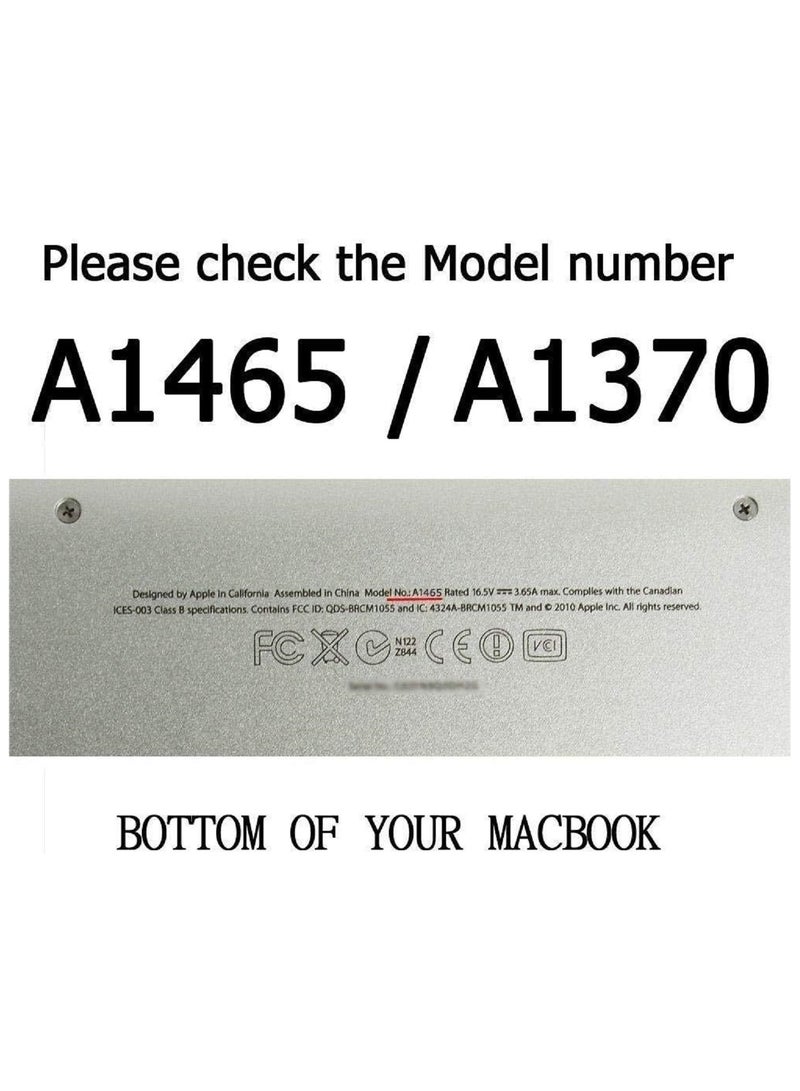 Hard Shell Case Cover Compatible with Older Version MacBook Air (11-inch, 2010/2011/2012/2013/2014/2015) Model: A1370/A1465, (MC505xx/A, MC506xx/A, MC968xx/A, MC969xx/A, MD223xx/A, MD224xx/A, MD711xx/A, MD712xx/A, MD711xx/B, MD712xx/B, MJVM2xx/A, MJVP2xx/A) White - Image 2