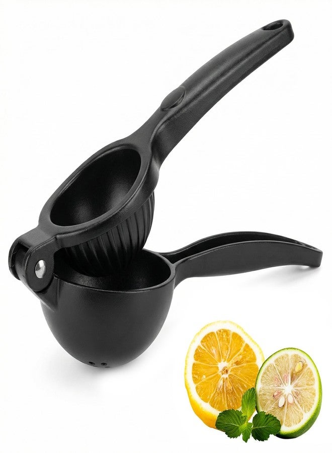 ZORGONS Heavy Duty Lemon Squeezer, Zinc Alloy Manual Lemon Juicer Hand Press with Threaded Groove for Maximum Juice - Perfect for Limes, Small Oranges, Citrus Fruits (Black) - Image 1