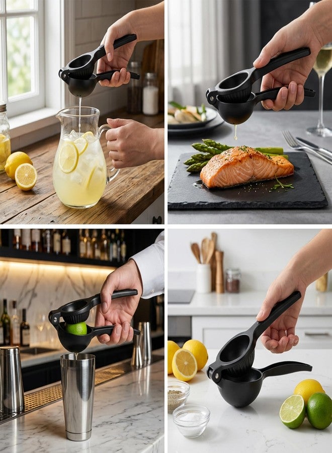 ZORGONS Heavy Duty Lemon Squeezer, Zinc Alloy Manual Lemon Juicer Hand Press with Threaded Groove for Maximum Juice - Perfect for Limes, Small Oranges, Citrus Fruits (Black) - Image 5