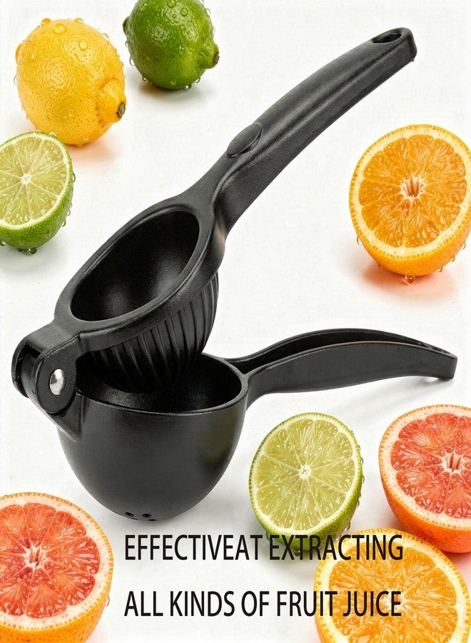 ZORGONS Heavy Duty Lemon Squeezer, Zinc Alloy Manual Lemon Juicer Hand Press with Threaded Groove for Maximum Juice - Perfect for Limes, Small Oranges, Citrus Fruits (Black) - Image 4