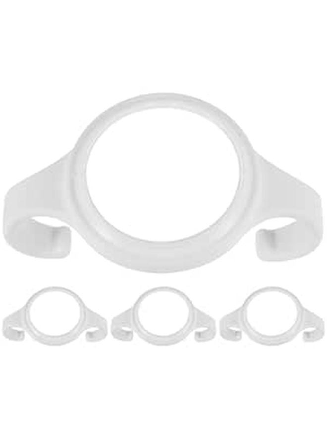 Wide Mouth Bottle Handles Non Slip Ergonomic Plastic Grip Easy Install Clean Feeding Accessories White 4 Pieces - Image 1
