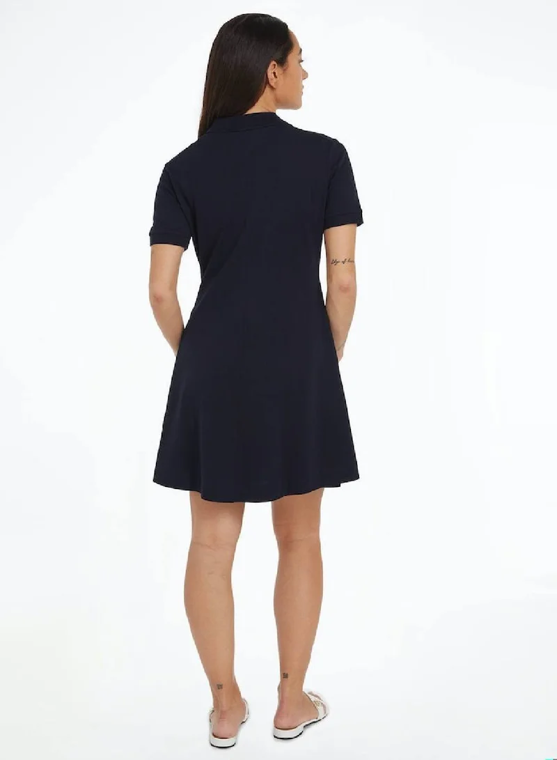 TOMMY HILFIGER Women's Stripe Open Placket Polo Dress -  Cotton blend, Blue
