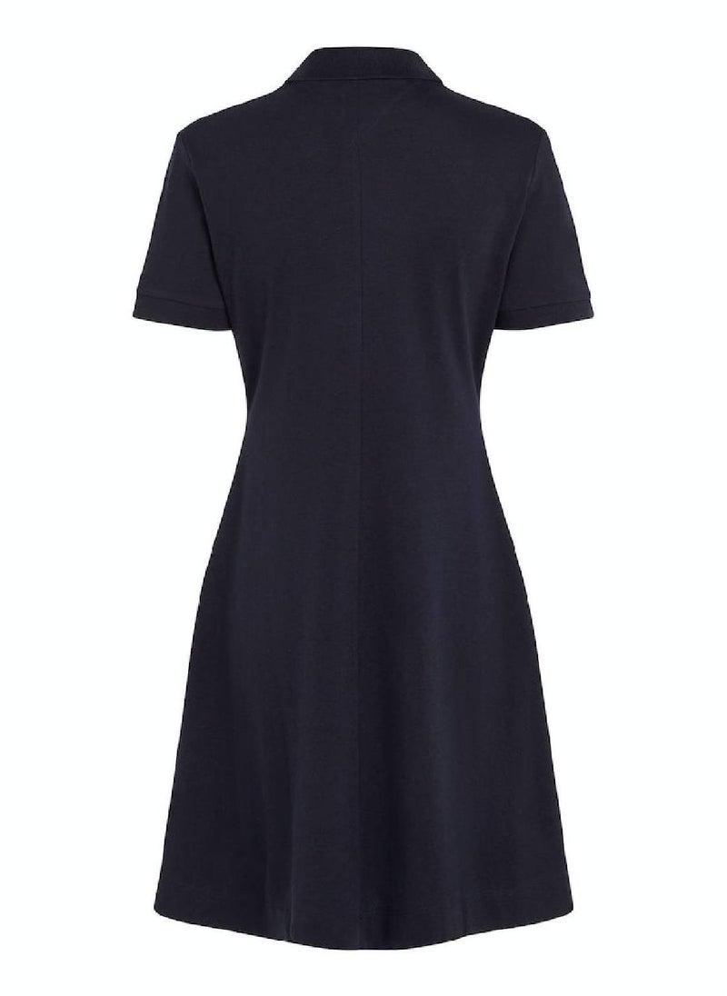 TOMMY HILFIGER Women's Stripe Open Placket Polo Dress -  Cotton blend, Blue  - Image 4