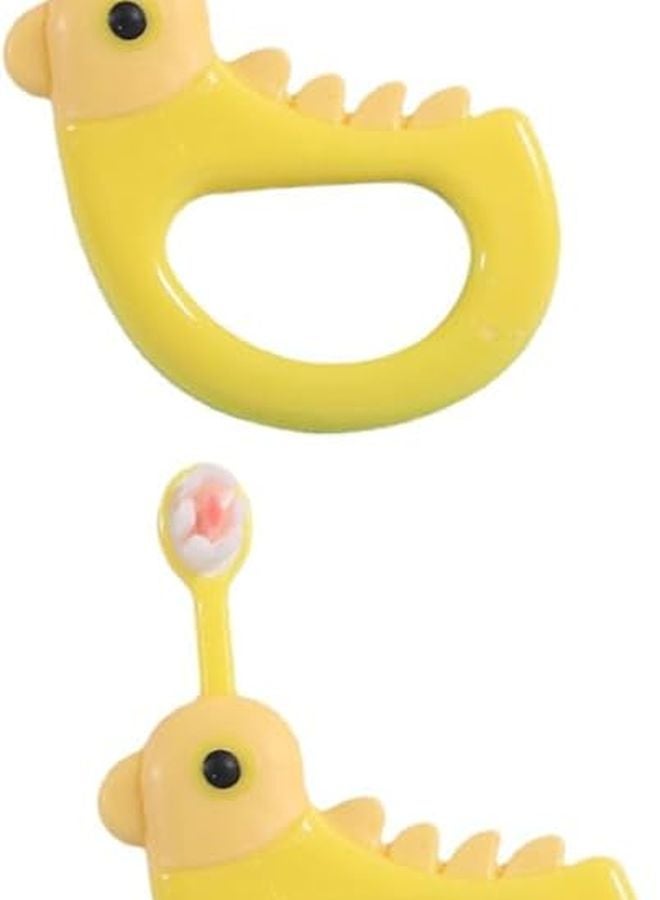 فرشاة أسنان ناعمة الشعيرات صفراء للثة الحساسة بتصميم ممتع عبوة من 2 - Image 1