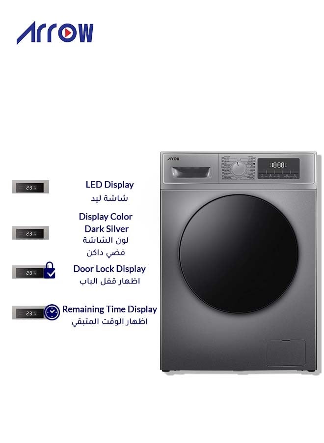 Arrow 6KG 16 Programs, Front load Automatic Washing Machine, 1000rpm Max. Spin Speed, Dark Silver Color, Auto Balance System, Child Lock, Fault Check, LED Display, Universal Motor, Classic Design, Perfect for Home, Apartments & Hotels with 2 Years Warranty. | Model Name: RO-07FWTS-01 - Image 3