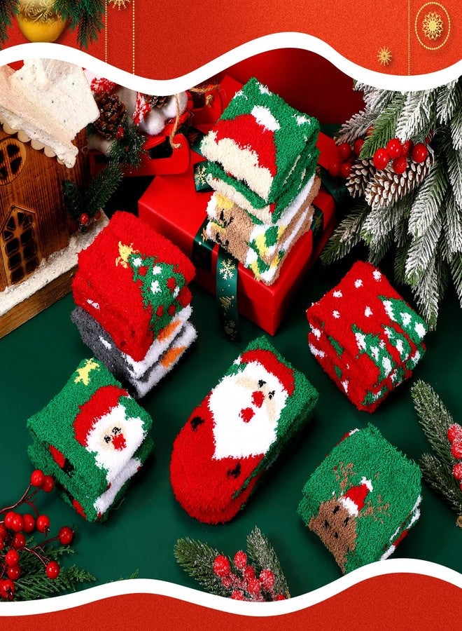 Liitrsh 24 Pairs Christmas Fuzzy Winter Socks for Women Soft Warm Fluffy Christmas Socks(Cute Style) - Image 5
