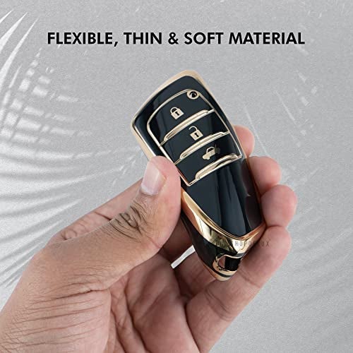 SHOPOFLUX TPU Key Cover Compatible with Toyota Fortuner | Fortuner Legender | Innova Hycross | Invicto 3 Button Smart Key (Pack 2 Black & White) - Image 4