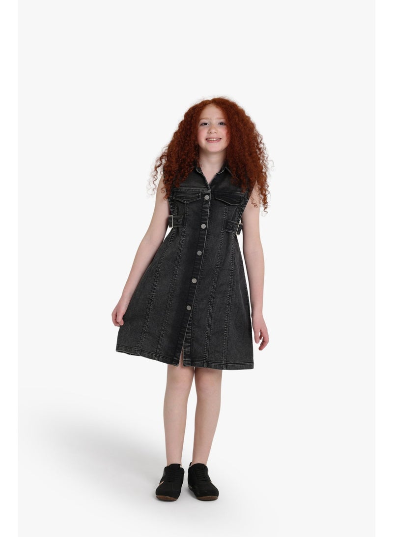 Junior Girls Denim Dress - Image 1