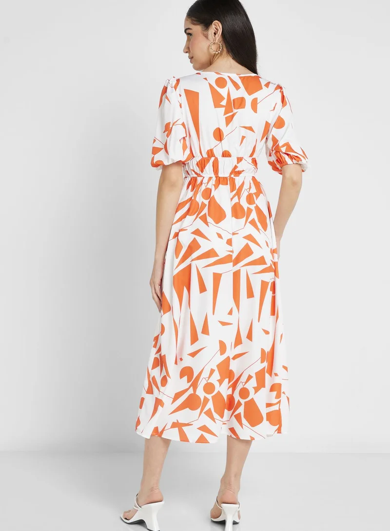 ELLA Puff Sleeve Printed Dress