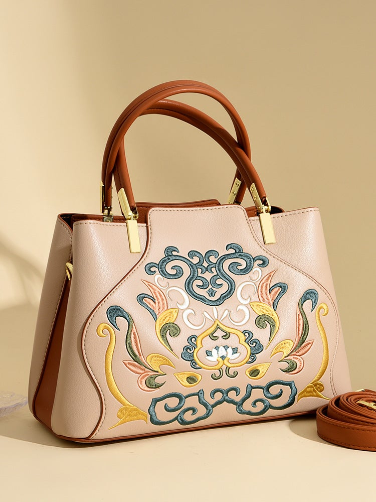 Wedding Bag with Chinese Style Embroidery, Festive Bride Wedding Bag, Fashionable and Elegant Mother-In-Law Handbag, Large Capacity and High-End Bag - Image 4
