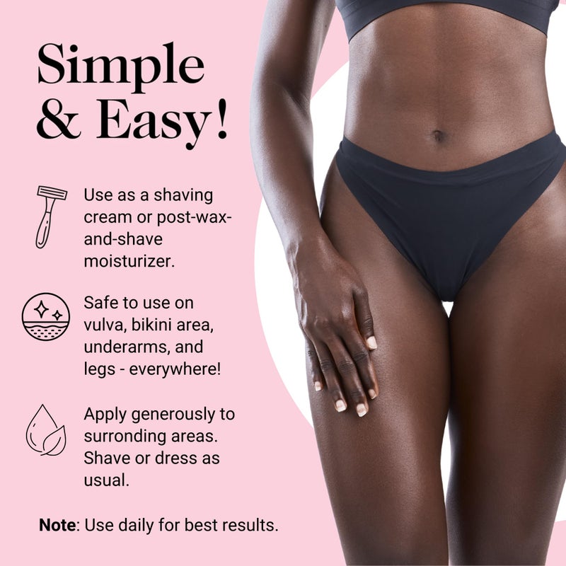 Kushae Feminine Soothing After Shave Cream - OB/GYN Made, Natural, Fragrance Free, Aloe-Based, pH Balanced Intimate Moisturizer for Women 4oz - Image 3