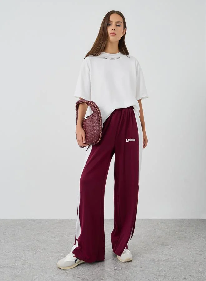 تايك تو Take Two Embellished Neck Oversized T-Shirt