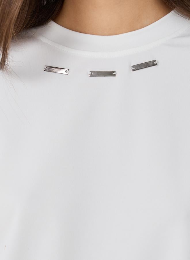 تايك تو تي شيرت كبير بتفاصيل على الرقبة - Image 4