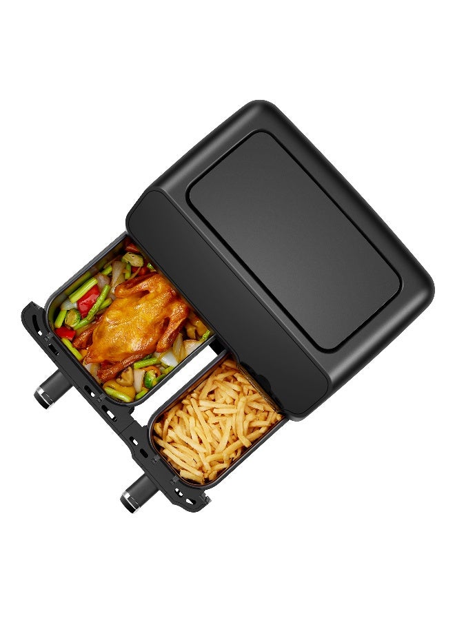 Hisense 9L Capacity Dual Cooking Zone Air Fryer 1500W+1200W, 8 Present Menus, Visible Basket, LED Display, 360°Circulation 2700W (H09AFBK2S5 black) 9 L 2700 W H09AFBK2S5 black - Image 5