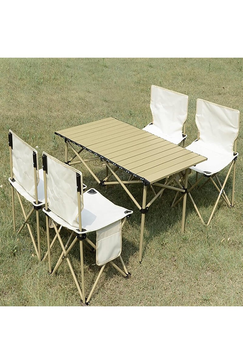 DubaiGallery Aluminum Folding Camping Outdoor Table and Chairs Set with Carrying Bagï¼Portable Table with 4 Seats for Outdoor,Picnic,Travel,Beaches,Party,BBQ,Backyard,Fishing - Image 4