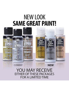 FolkArt Extreme Glitter Acrylic Paint In Assorted Colors (2 Oz) 2787 Silver  - Image 3