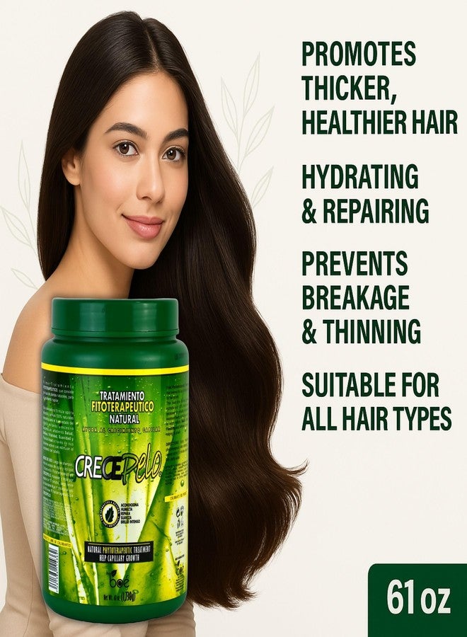 Crece Pelo Natural Phytotherapeutic Hair Growth Treatment, Deep Conditioning & Strengthening Mask - Promotes Thicker, Healthier Hair - Hydrating & Repairing Formula for All Hair Types - 61 oz - Image 4