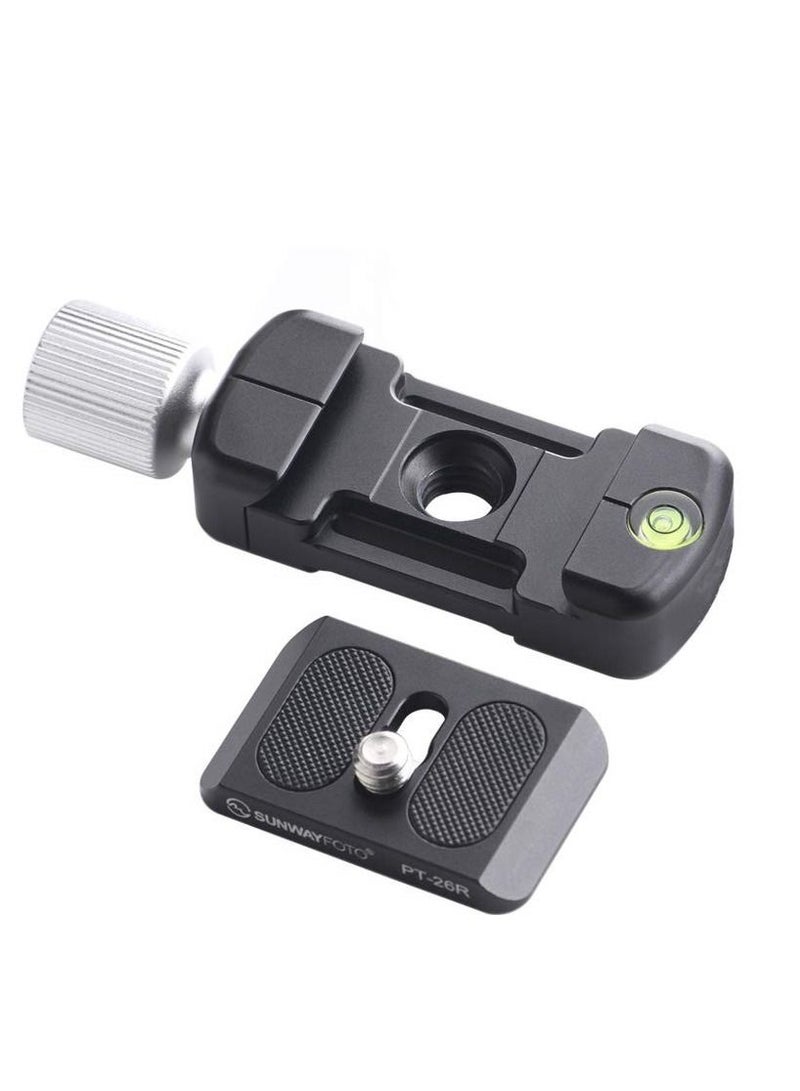 Y&D DDC-26LT QR-Plate Clamp Combo Arca Screw-knob Quick Release Tripod Mount Adapter for Arca/RRS QR Plate (26mm) - Image 1