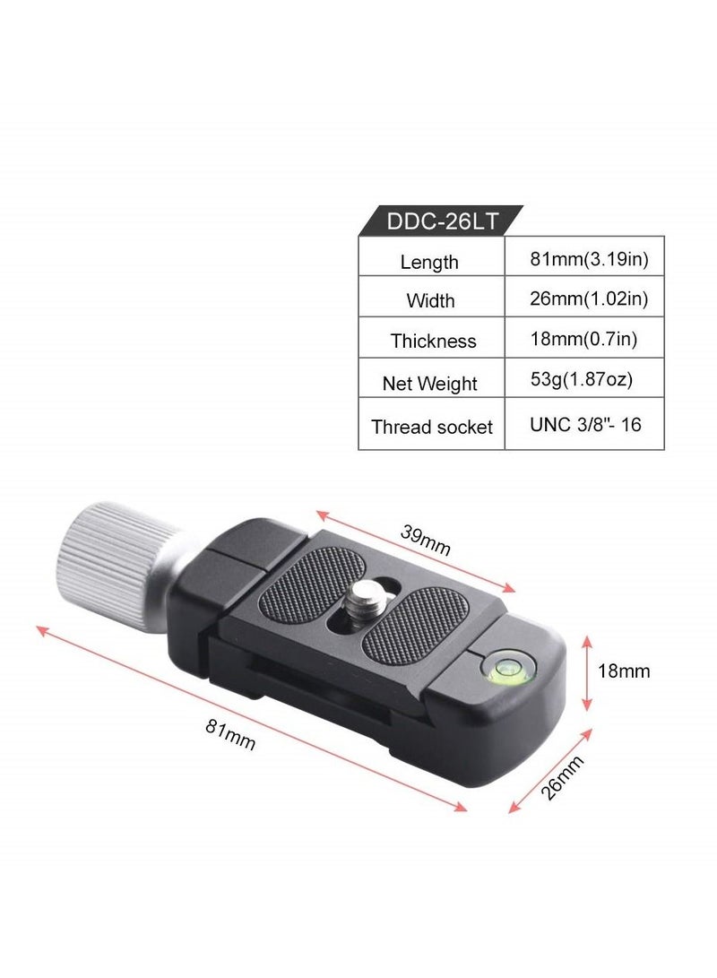 Y&D DDC-26LT QR-Plate Clamp Combo Arca Screw-knob Quick Release Tripod Mount Adapter for Arca/RRS QR Plate (26mm) - Image 5