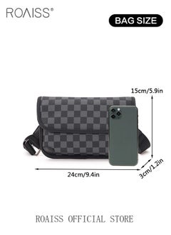 Plaid Pattern PU Leather Shoulder Bag for Men Clamshell Adjustable Strap Waterproof Large Capacity Crossbody Bag Mens Classic Business Commuting Leisure Travel Street Trend Backpack - pzsku/Z37245B119F52FA1306C2Z/45/_/1715926695/722da23a-1c80-48d8-aa09-8a8c880a4ca0