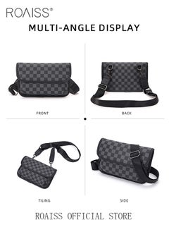 Plaid Pattern PU Leather Shoulder Bag for Men Clamshell Adjustable Strap Waterproof Large Capacity Crossbody Bag Mens Classic Business Commuting Leisure Travel Street Trend Backpack - pzsku/Z37245B119F52FA1306C2Z/45/_/1715926697/290b0051-faa3-47ca-b2e4-d89853d01cba